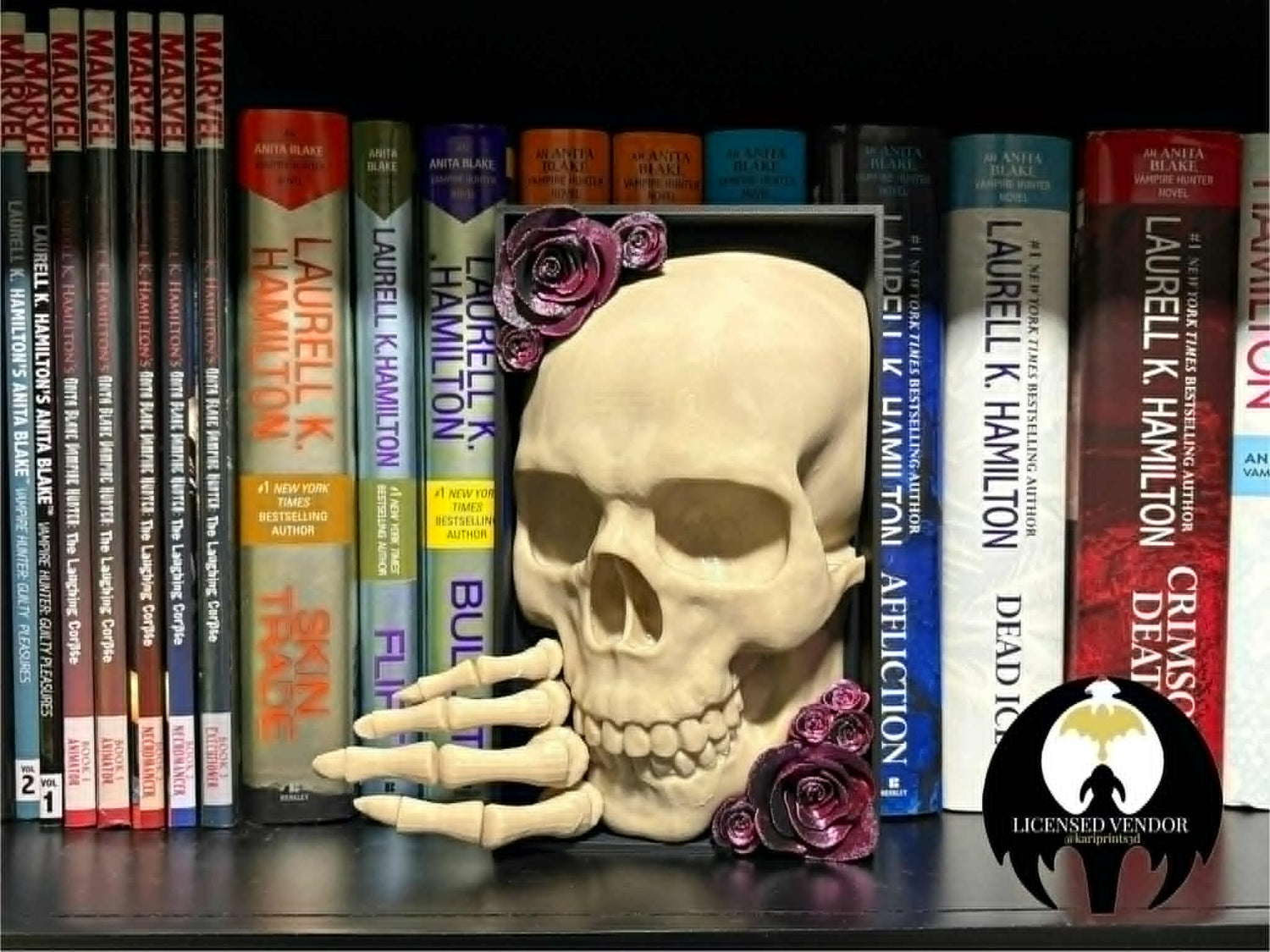 Skull & Roses Book Nook